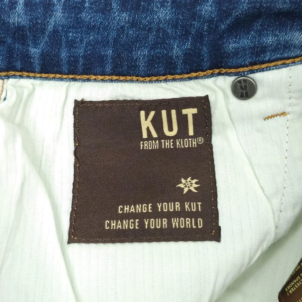 Kut From the Kloth Boyfriend Jeans Size 6 Petite Stretch Mid Rise Distressed